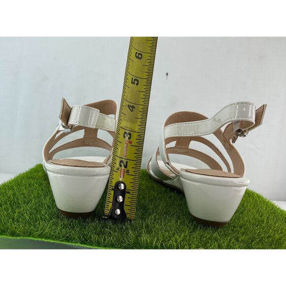 Alaruba Womens Faux Leather White Sandals With Adjustable Ankle Strap Size 8.5 M - Picture 7 of 8